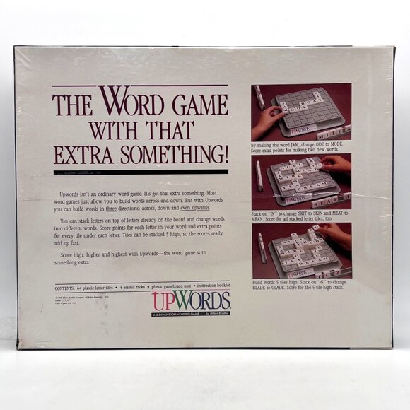 Upwords Milton Bradley 3-Dimensional Word Game 2-4 Players Ages 10+ Box Damage - Picture 2 of 15